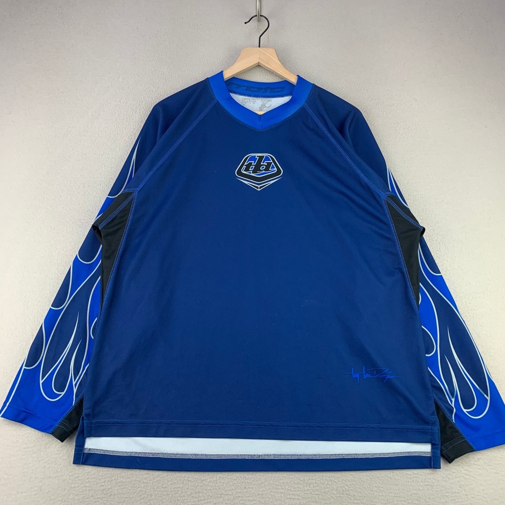 Troy Lee Designs Racing Jersey Mens XL Moto BMX MTB Flame Graphic Long Sleeve